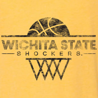 Wichita State University Shockers Oblique Hoop Canvas Triblend Short Sleeve T-Shirt - Yellow Gold