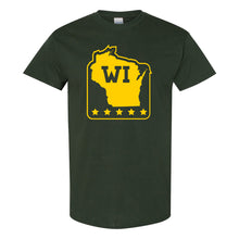Load image into Gallery viewer, Wisconsin Stars T-Shirt - Forest