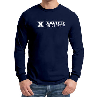 Xavier University Musketeers Institutional Logo Long Sleeve T Shirt - Navy
