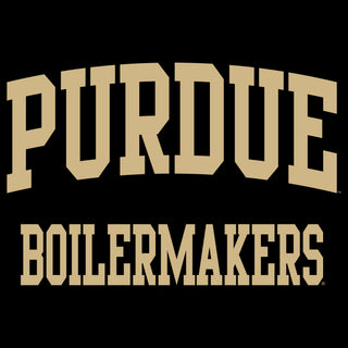 Purdue University Boilermakers Front Back Print Short Sleeve T Shirt - Black