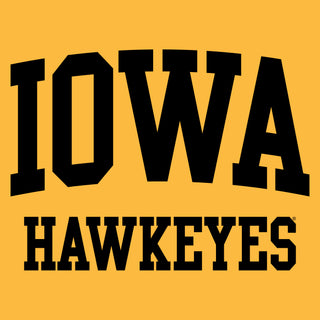 University of Iowa Hawkeyes Front Back Print Short Sleeve T Shirt - Gold
