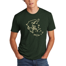Load image into Gallery viewer, Athens Greece Outline Triblend T-Shirt - Black Forest