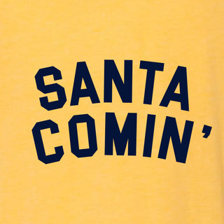 Santa Comin Triblend T-Shirt - Yellow Gold