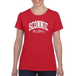 Sconnie Mom Script Womens T-Shirt - Red